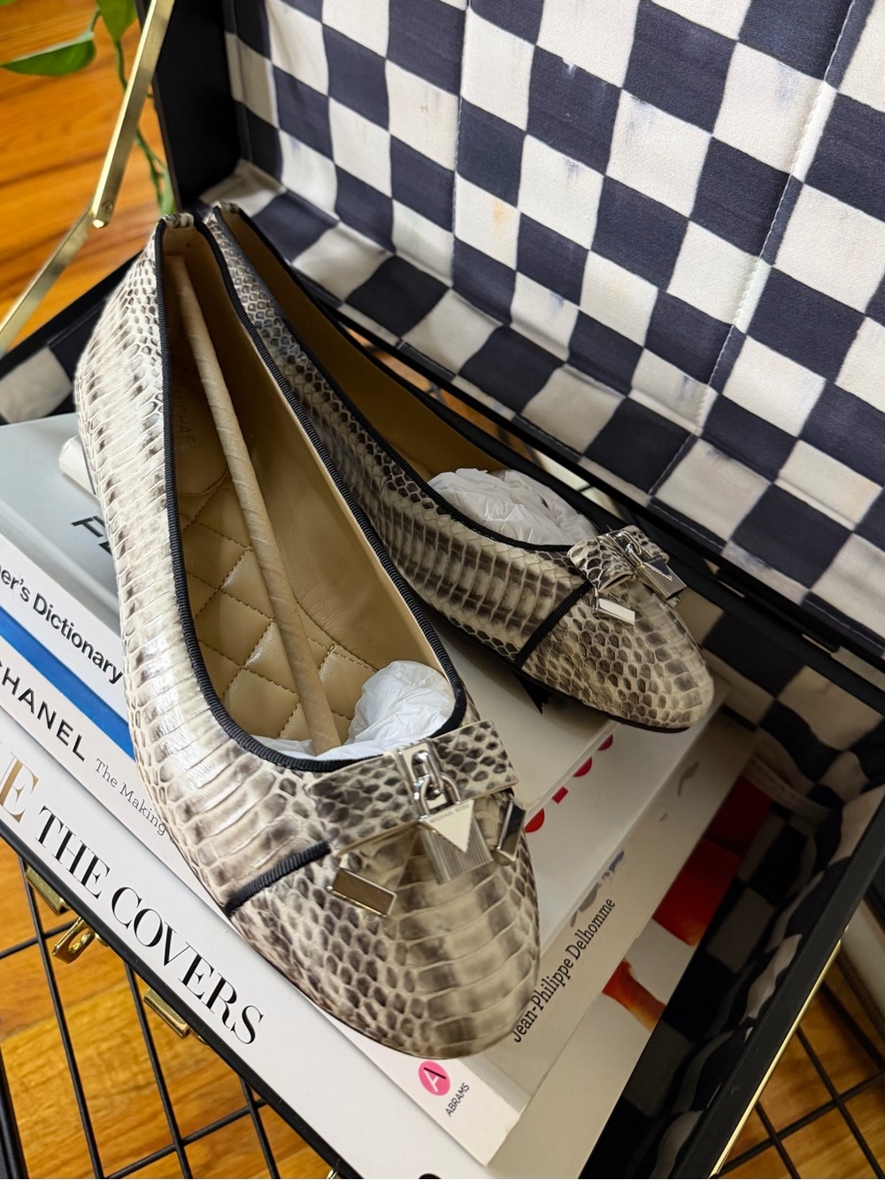 Michael Kors Alice Ballet Genuine Snake Flats Size 8